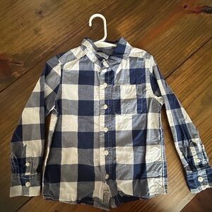 ✨OshKosh B'gosh Blue and White Plaid Button Down Shirt